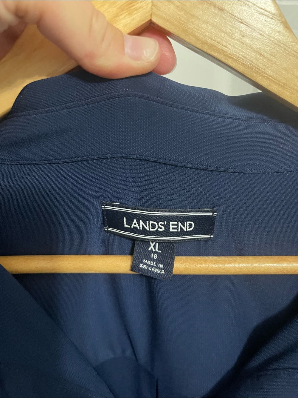 Women’s Lands' End Navy Long-Sleeve Button Dress - Picture 2 of 8
